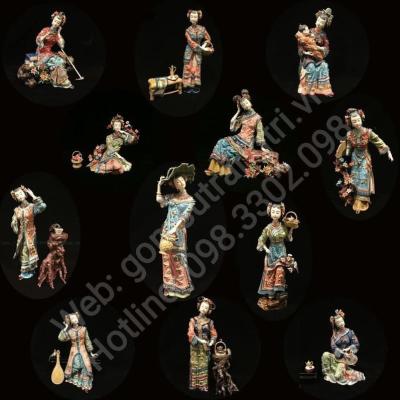 BỘ TƯỢNG THỦ CÔNG 12 THÔN NỮ